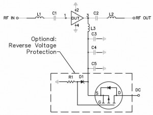 Figure 1: Recommended application circuit for PGA-122-75+.