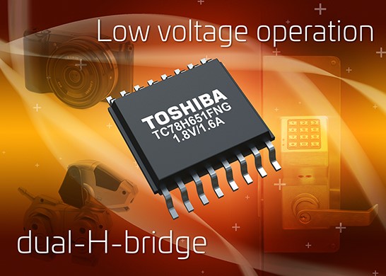 , Toshiba H-bridge motor drive IC supports low voltage, high current drive