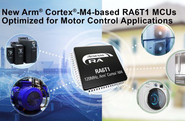 , Renesas Extends RA MCU Family with RA6T1 MCU Group for Motor Control and AI-based Endpoint Predictive Maintenance