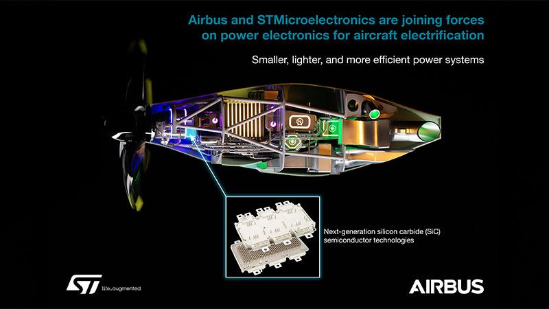 , Airbus and STMicroelectronics collaborate on power electronics for aircraft electrification