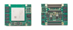 Andromeda XRU50 RFSoC – front and back; Small form factor Andromeda L 80 × 64 mm